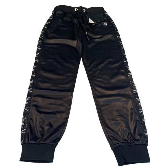 8-23 PHILLIPP PLEIN x PLAYBOY Women's Jogger Trousers Rhinestone Black XL - Picture 1 of 8